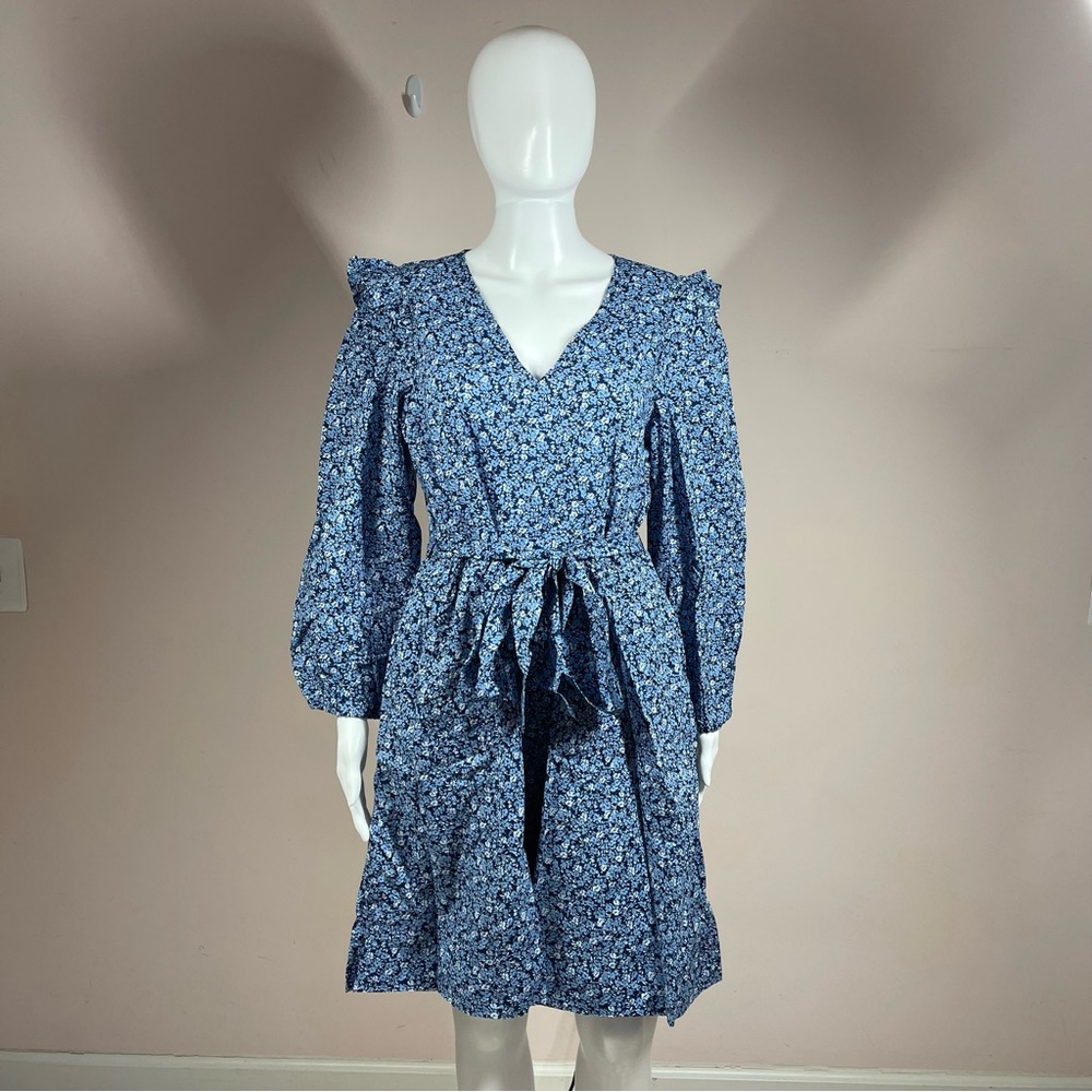 J. Crew Factory Blue Floral Mini Dress
